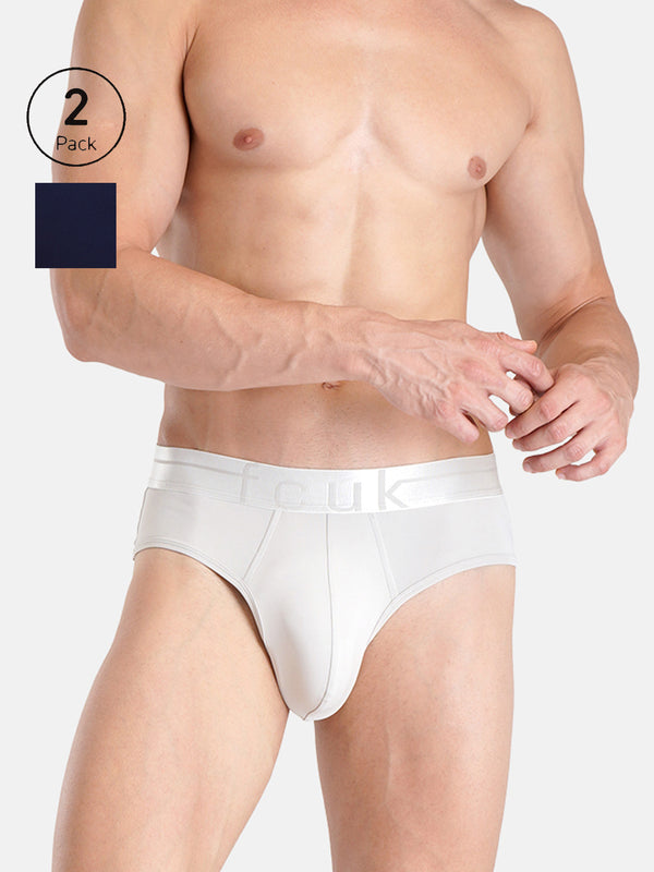 FCUK FLO Mersey,Men's Solid Briefs Pack of 2