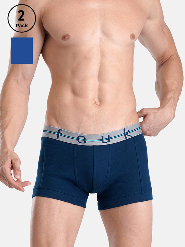 FCUK Play Norwood, Men's Solid Trunks Pack of 2