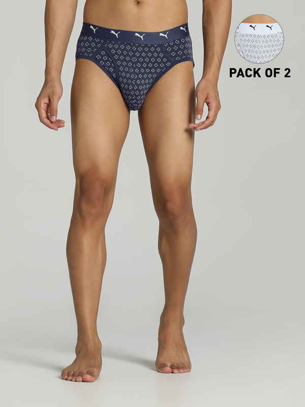 Puma Stretch AOP Men's Briefs Pack of 2 with EVERFRESH Technology