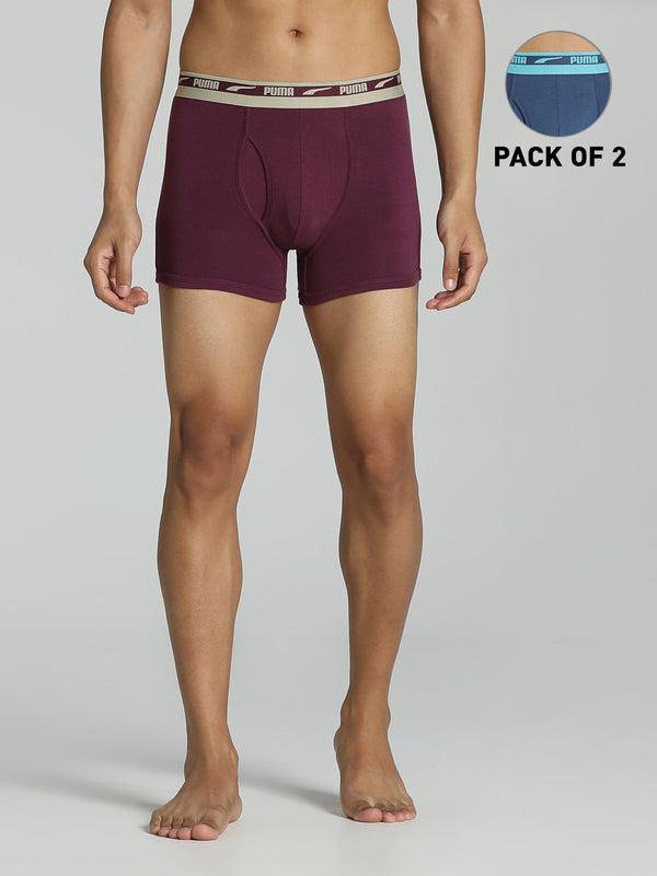 PUMA Stretch Plain Men's Trunks Pack of 2 with EVERFRESH Technology